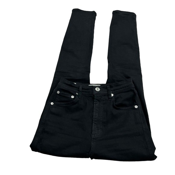 Agolde Roxanne Super High Rise In Jet Skinny Jeans Size 24 - Picture 4 of 12